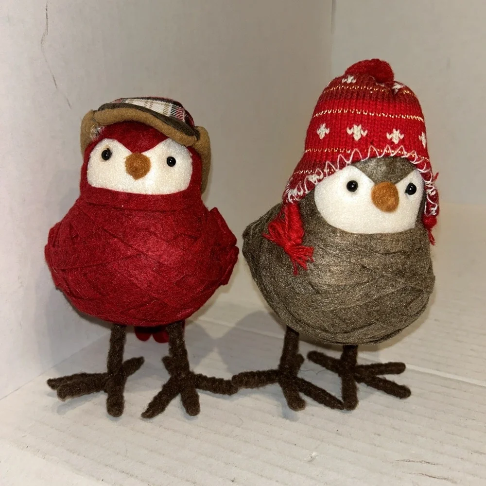 2013 SPRITZ Featherly Friends Winter Christmas Birds Hat Wondershop Set‎ Of 2 D1